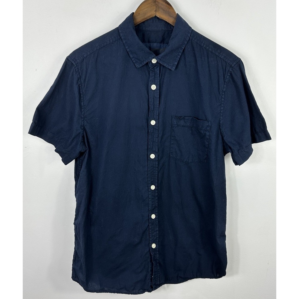 Roebuck & Co Short Sleeve Button Up‎ Shirt Mens Medium Blue Capsule Minimalist